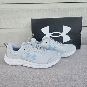 Under Armour UA Charged Assert 10 PNTSP Grey Sneaker Women SZ 8 3027092-100